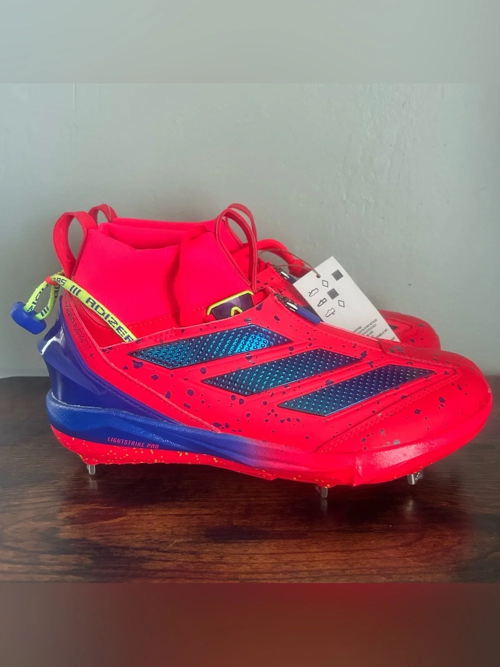 Adidas Adizero Impact+ 2.0 Metal Baseball Cleats Shades Red Men’s Size 7 JQ4274